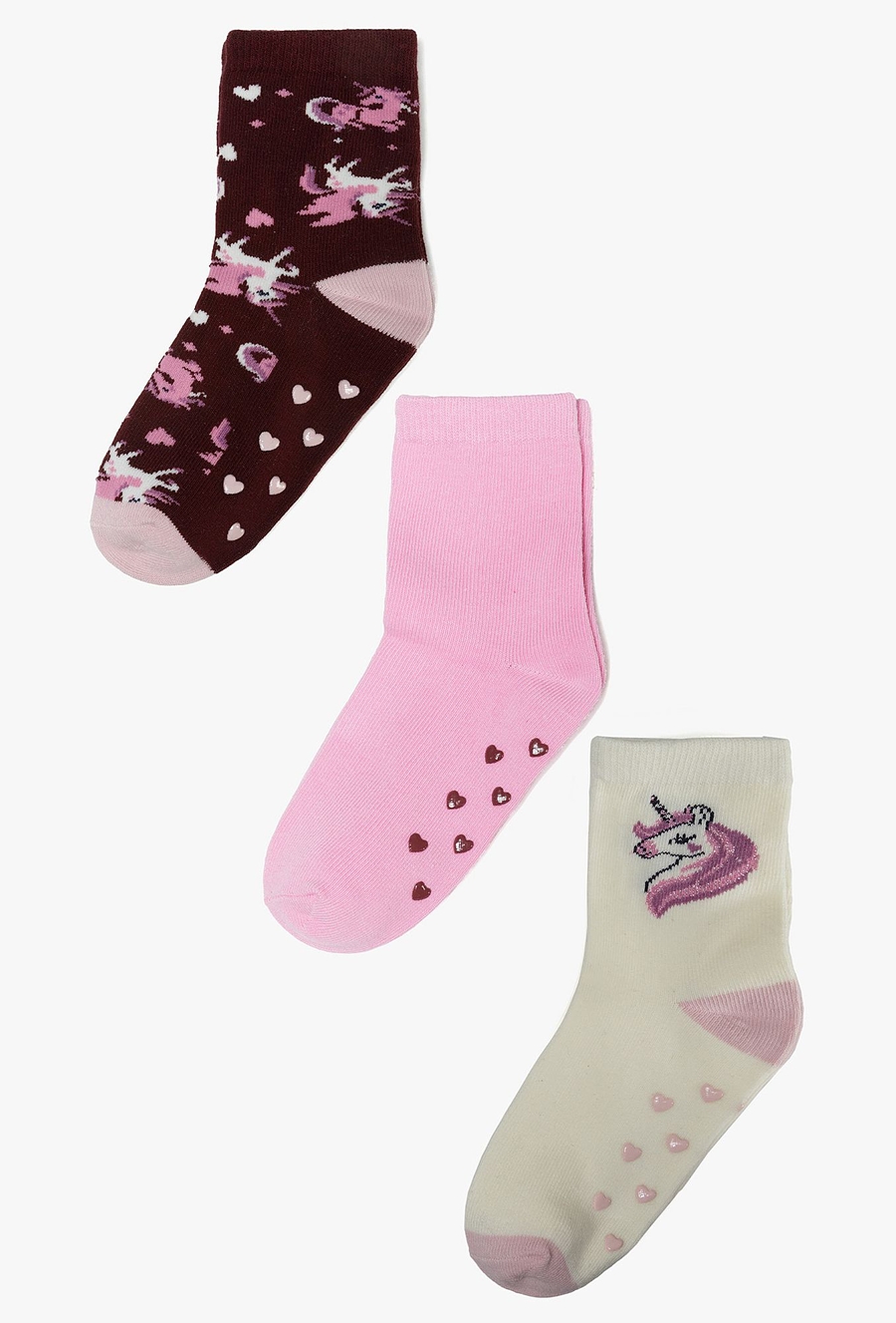 Skarpety antypoślizgowe w jednorożce 3-pak