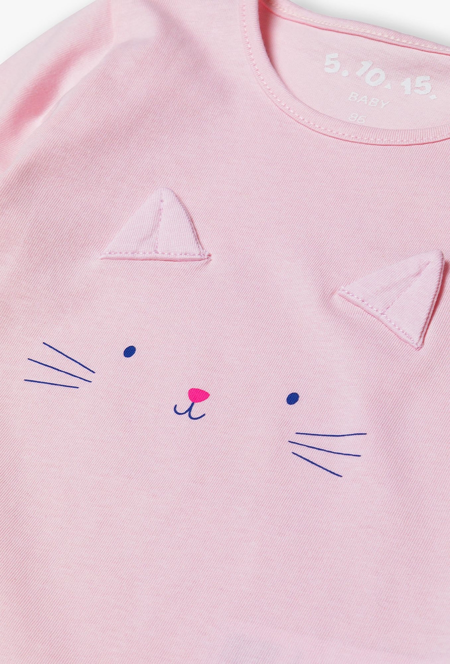 Różowa bluzka niemowlęca z długim rękawem