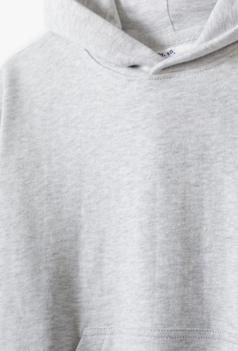 Bluza dresowa nierozpinana z kapturem - szara - 510.15.