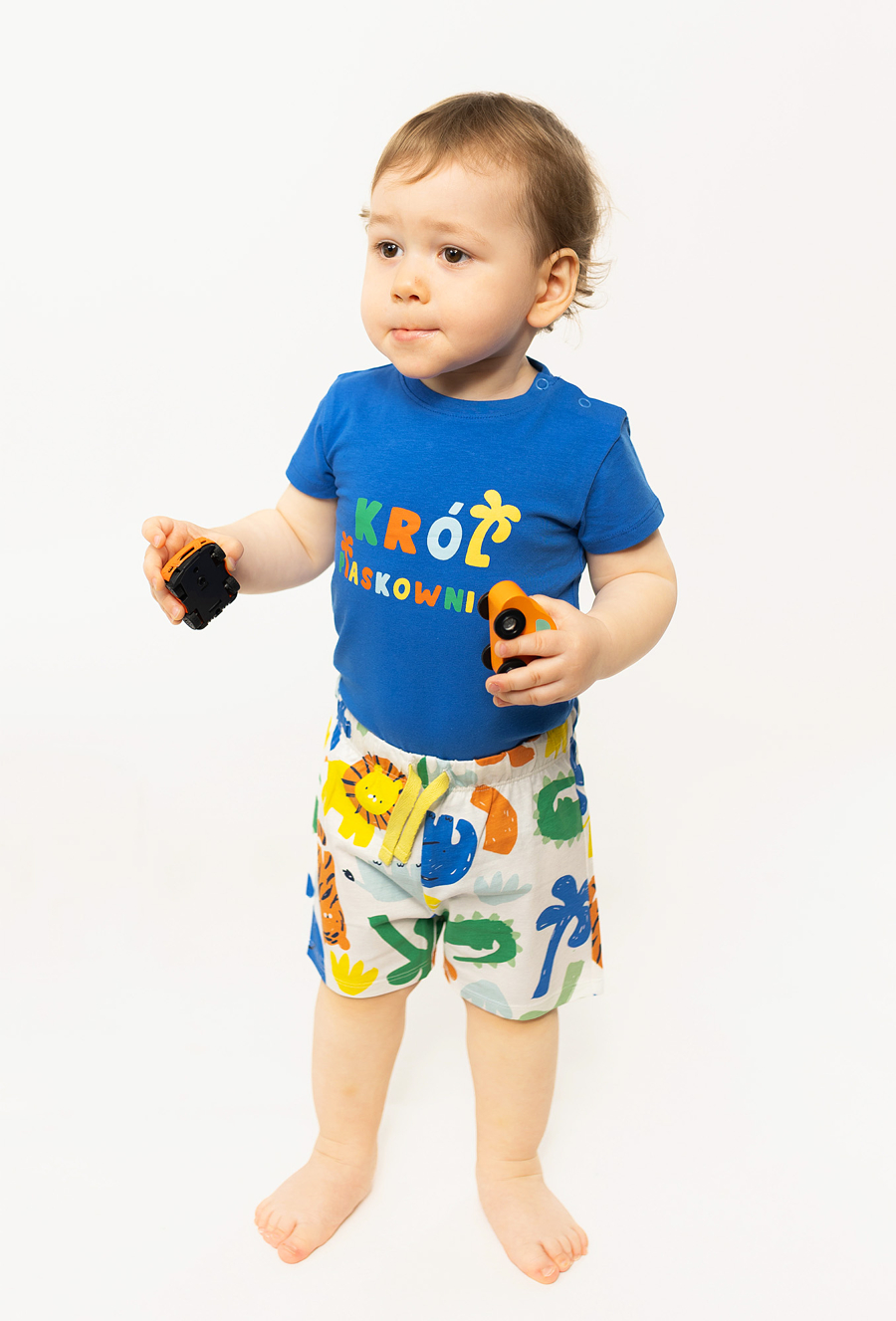Szorty niemowlęce w kolorowe zwierzaki