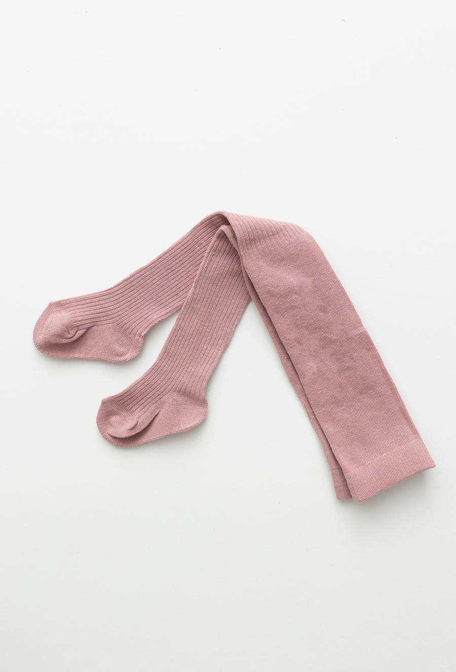 Różowe rajstopy dziecięce grube w paski.