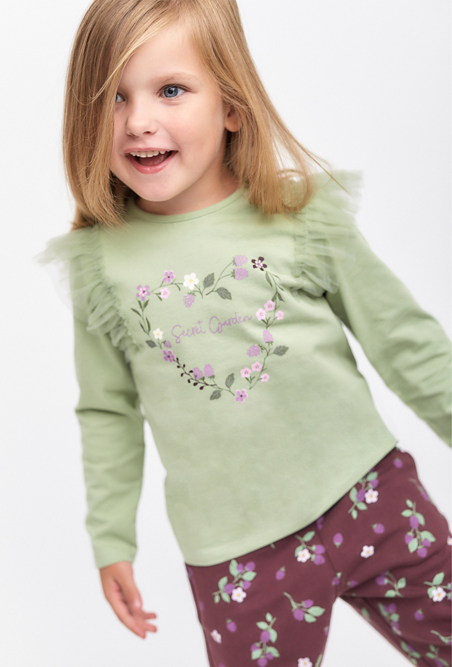 Dziewczęca bluzka z tiulową falbanką