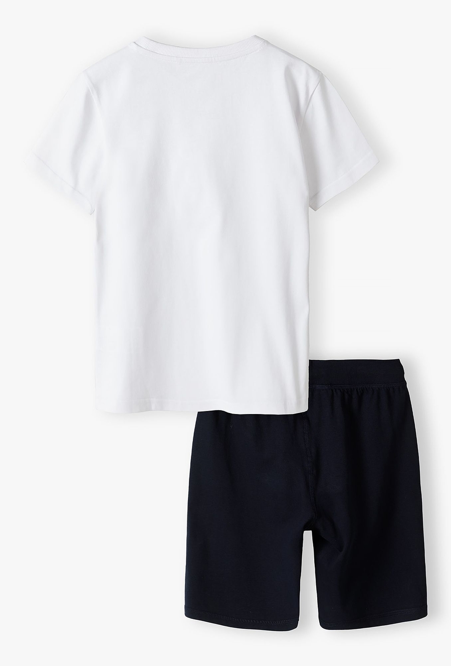 Komplet gimnastyczny - biały t-shirt i granatowe spodenki