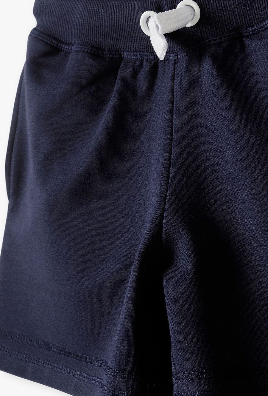 Krótkie spodenki dzianinowe basic dziewczęce granatowe