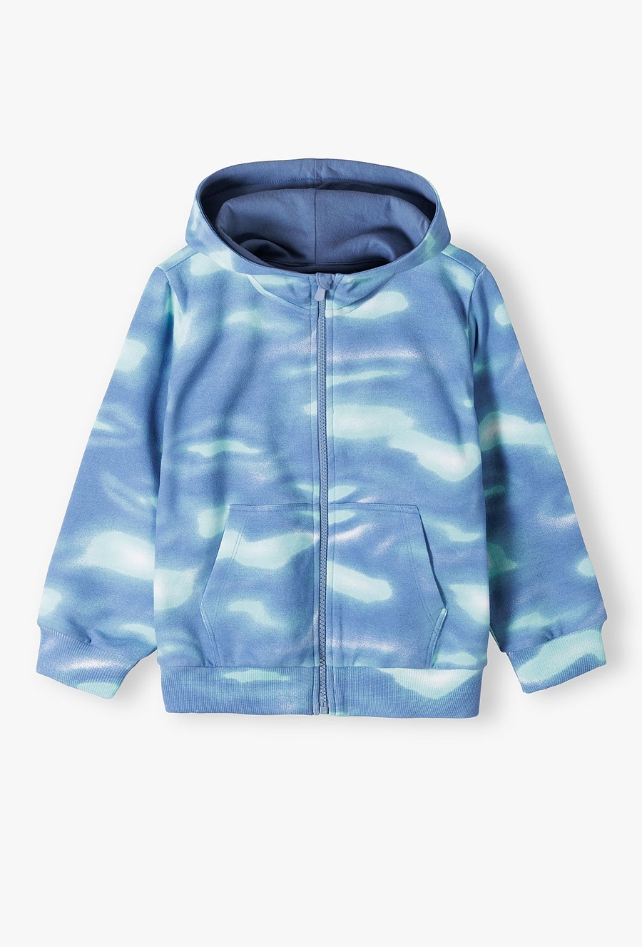 Niebieska bluza dresowa z kapturem i kieszeniami