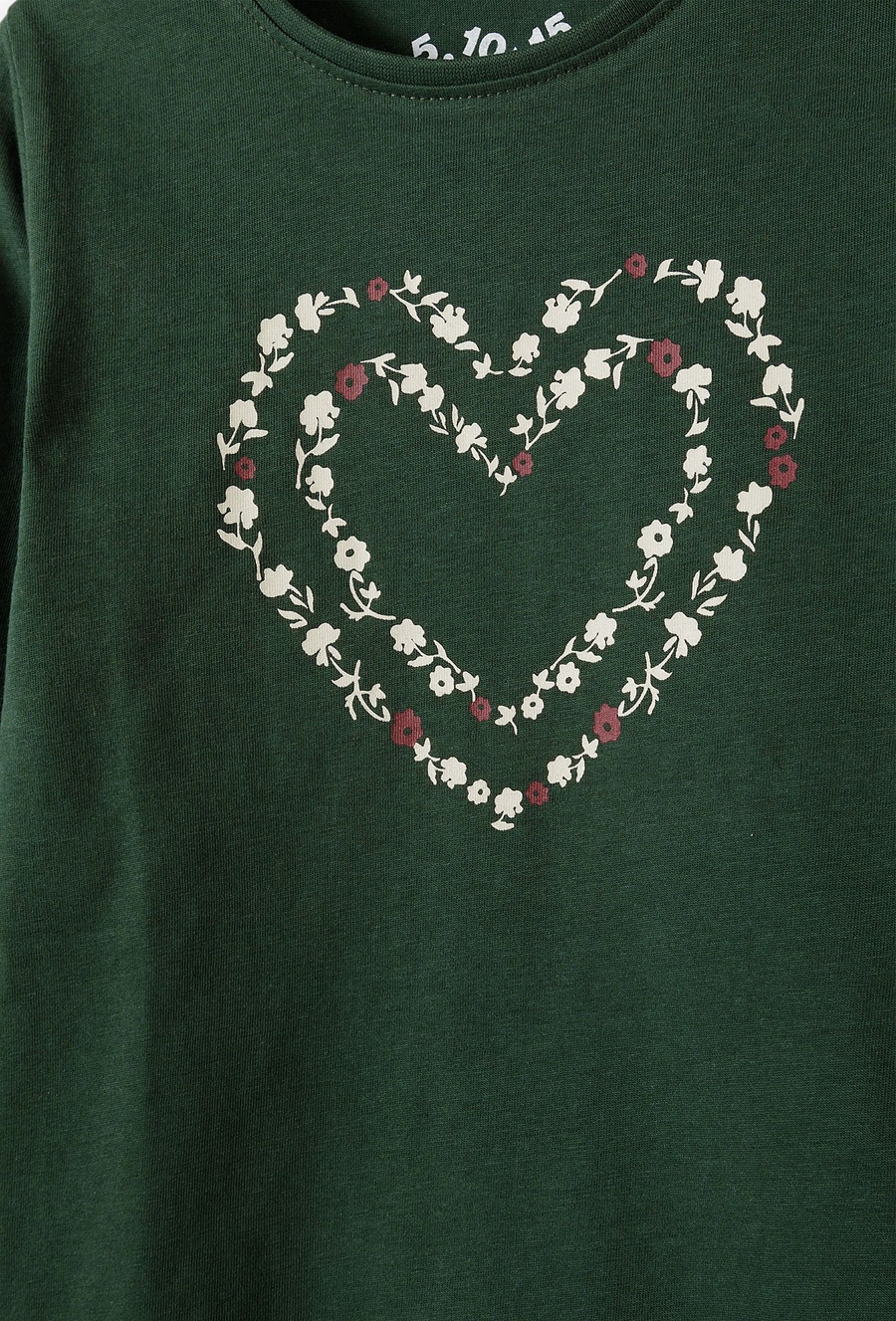 Zielona bluzka dziewczęca z serduszkiem