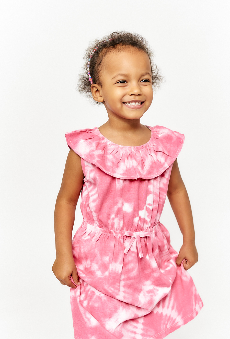 Sukienka bez rękawów z efektem tie-dye