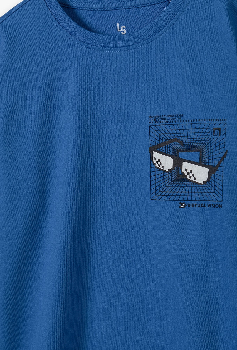 Bawełniana bluzka z długim rękawem niebieska