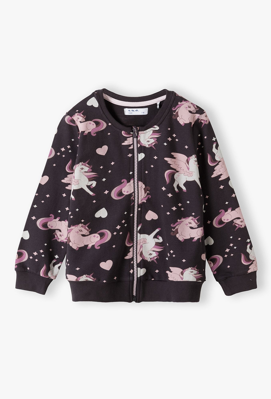 Bluza dziewczęca w jednorożce - fioletowa - 510.15.