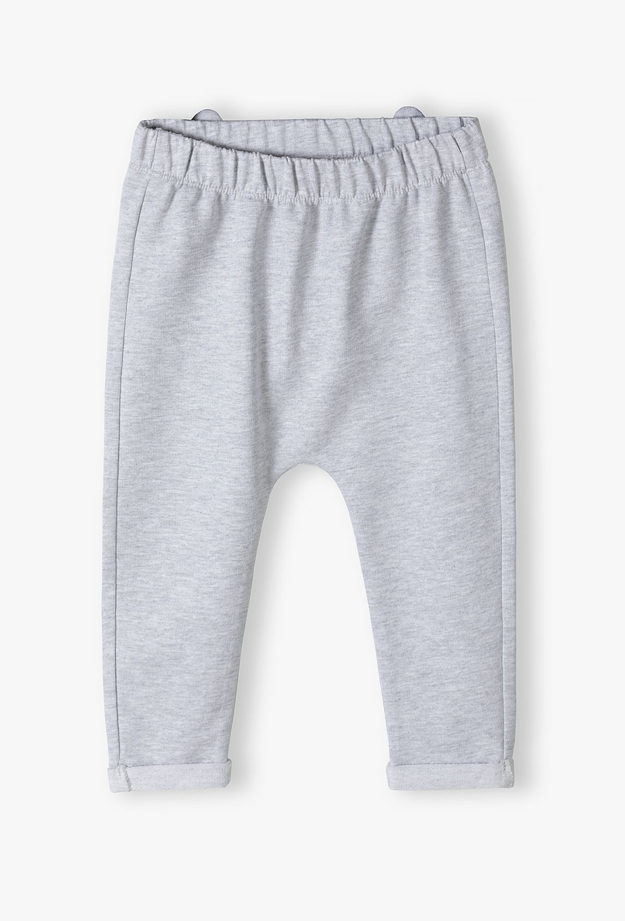 Szare spodnie dresowe niemowlęce z kotkiem