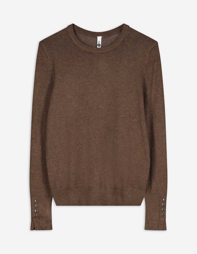 Pulóver - Díszgombokkal - sotetlila