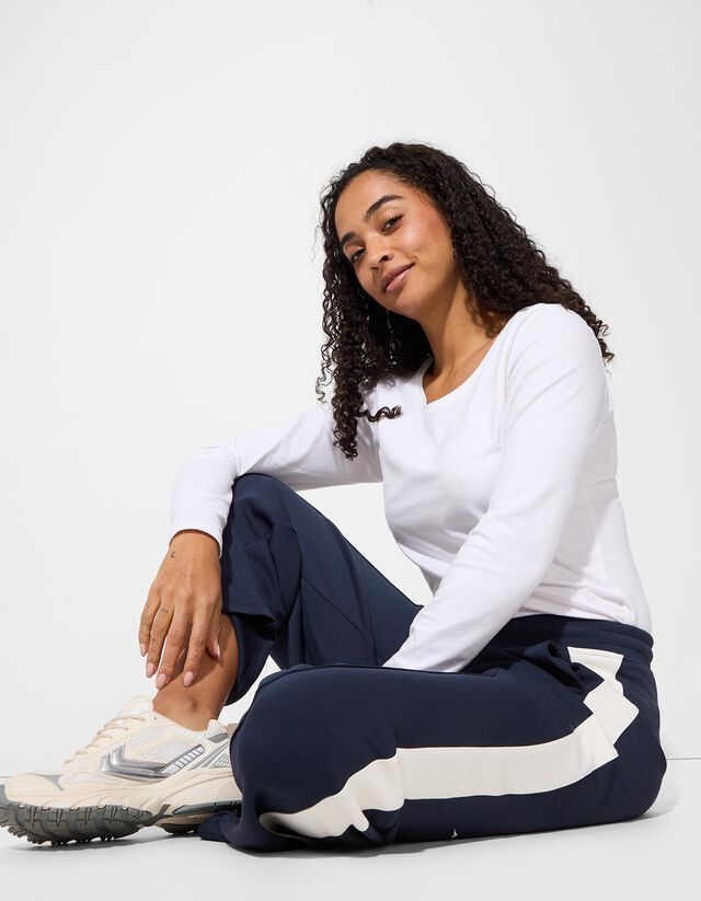 Nadrág - Eltérő színű csíkkal - fekete