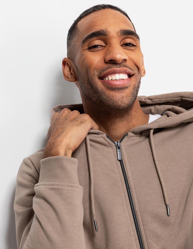 Cipzáros melegítőfelső - Zsinóros kapucni - sotetkek