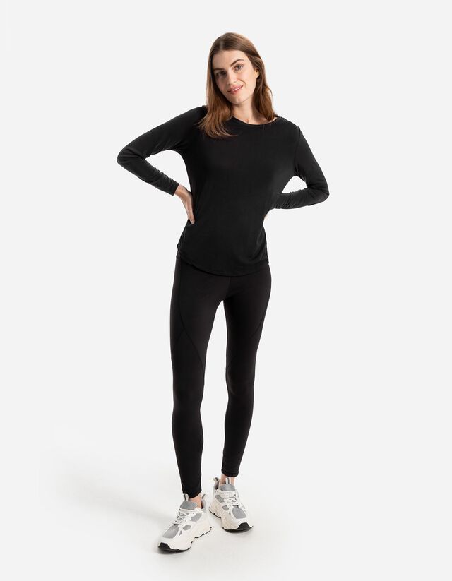 Hosszú ujjú felső - Lélegző szövet - fekete