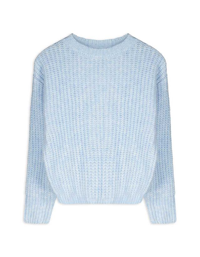 Pulóver - Durva kötésű - vilagoskek