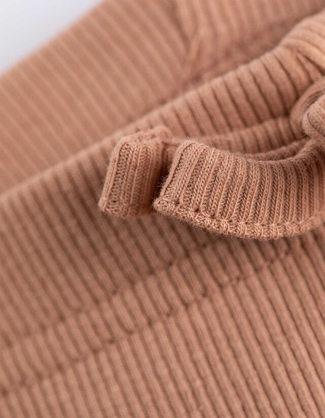 Legging - Bordázott - világos barna