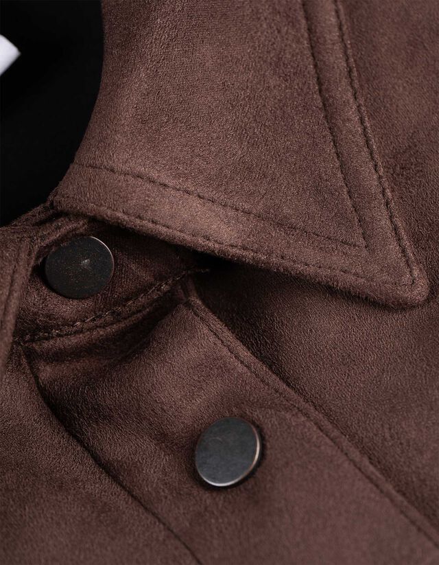 Kabát - Műbőr - sötétbarna