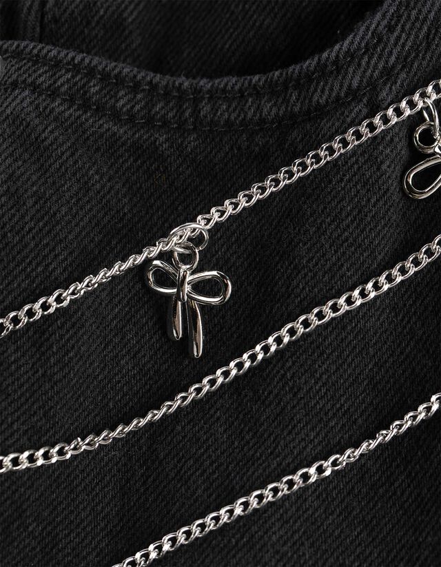 Farmernadrág - Láncrezszlet - fekete