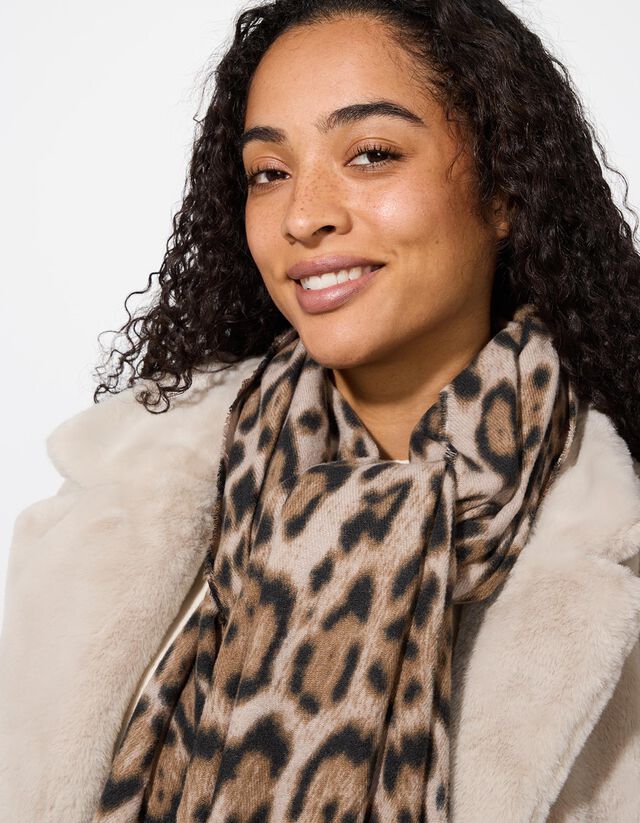 Sál - Állatmintás - világos barna