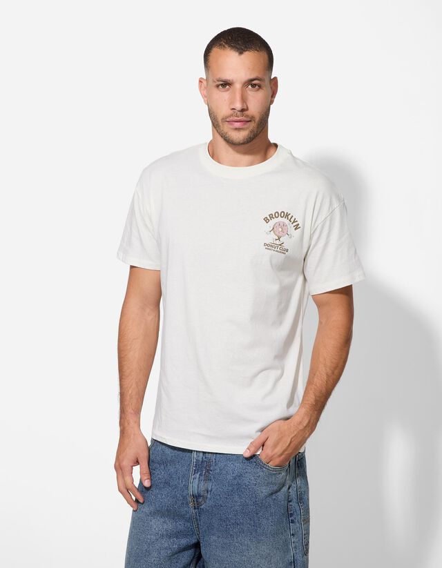 Póló - Hátul nyomtatott minta - feher