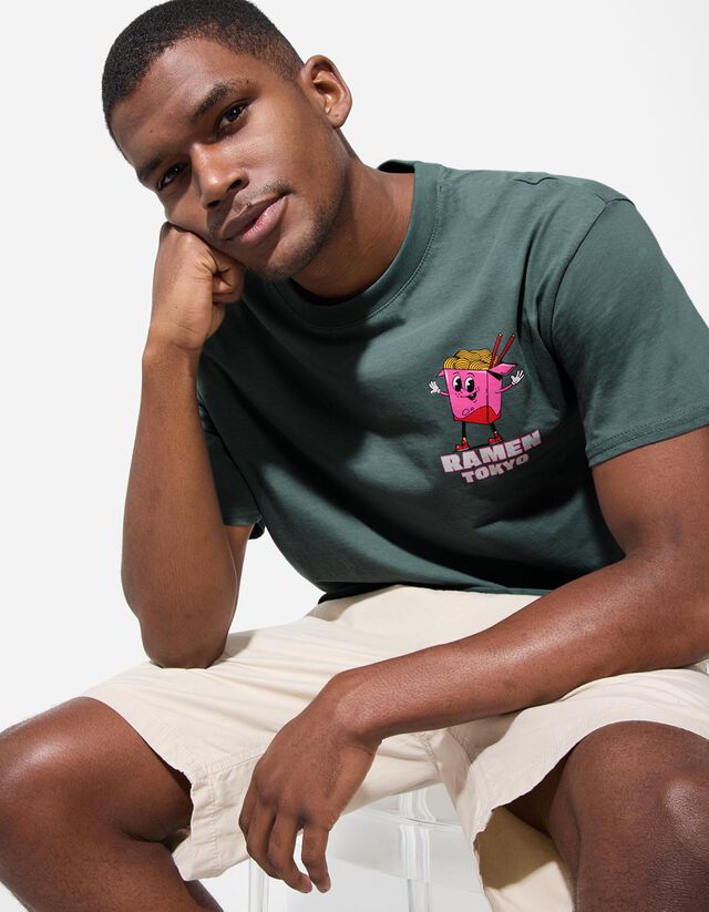 Póló - Hátul nyomtatott minta - feher