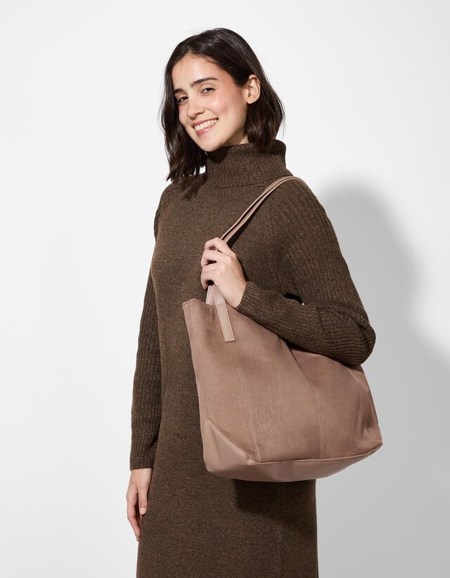 Táska - Bőrhatású - sötétbarna