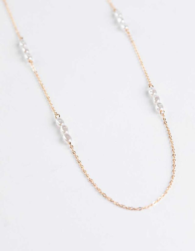 Nyaklánc - Gyöngyökkel díszítve - arany