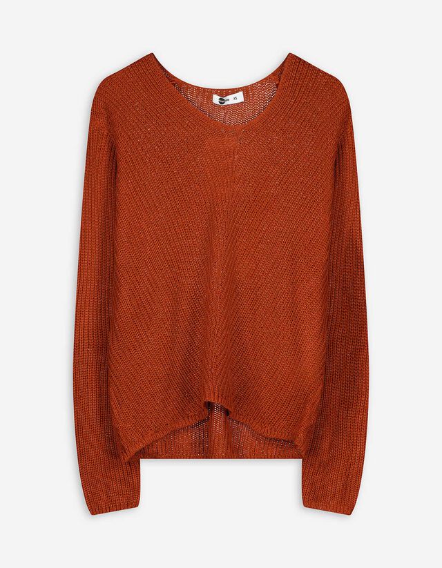 Pulóver - Egyszínű - barna