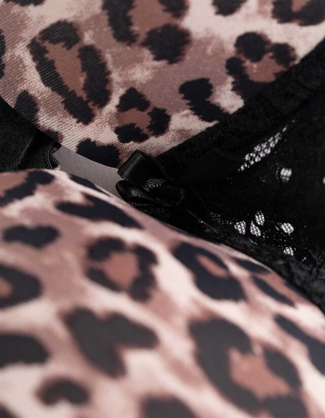 Push-up melltartó - Párducmintás - bézs