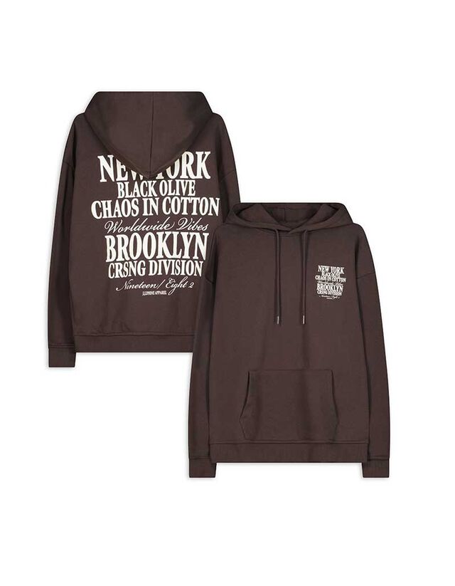 Melegítőfelső - Hátul nyomtatott minta - fekete