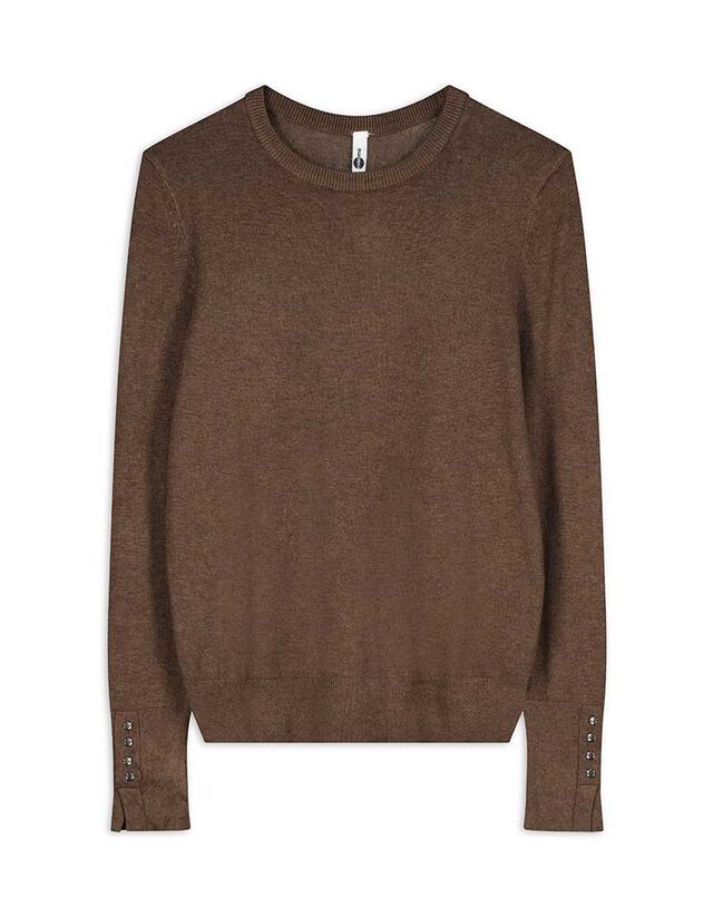 Pulóver - Díszgombokkal - sotetlila