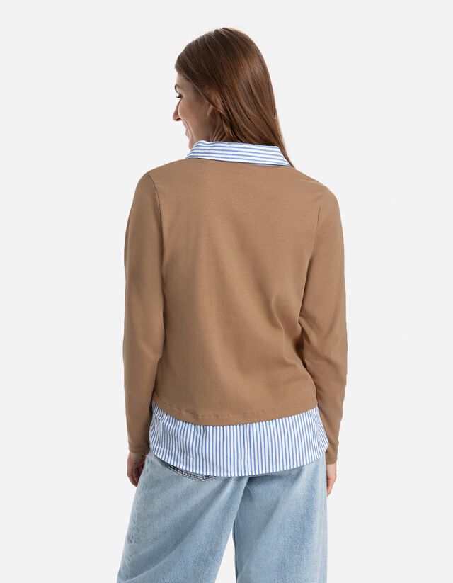 Női ing - Kétrétegű hatás - bézs