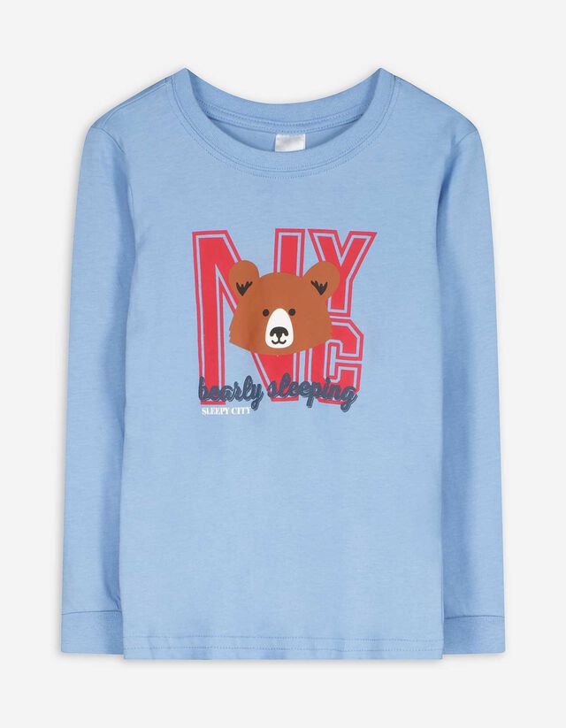 Felsőből és nadrágból álló pizsama szett - Vegyes minta - vilagoskek