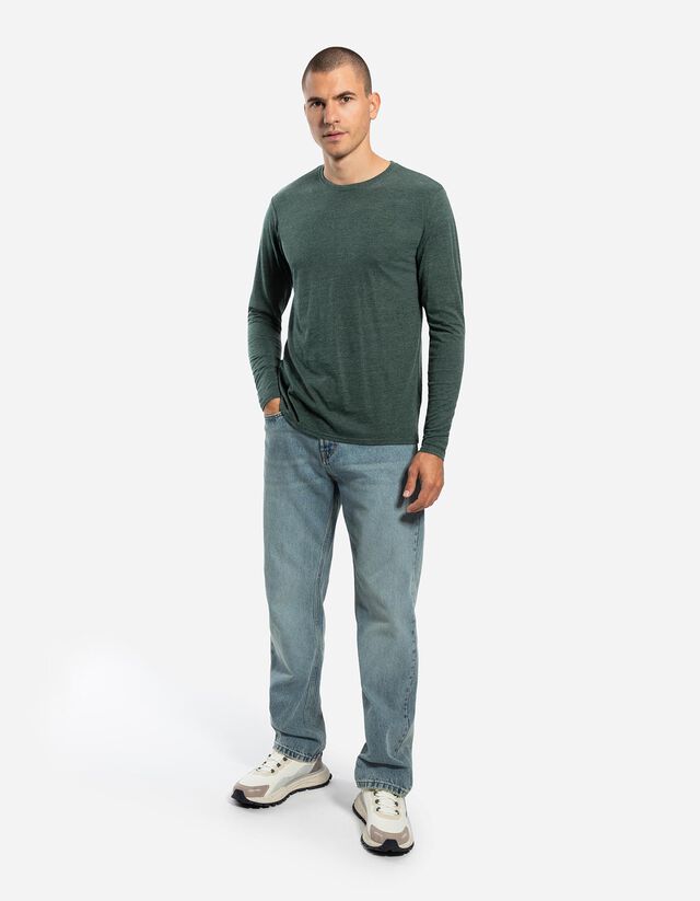 Hosszú ujjú felső - Kerek nyakkivágás - sötétzöld