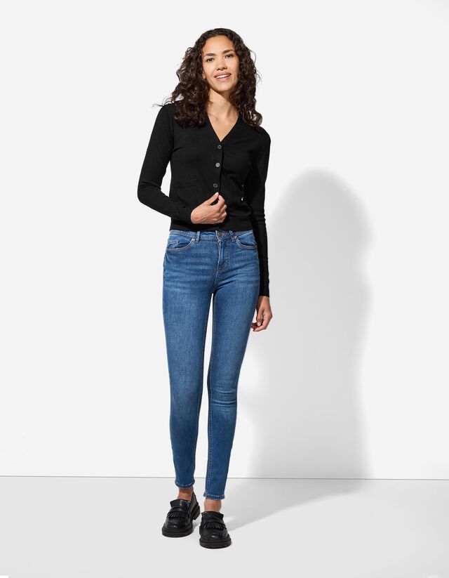 Kötött kardigán - Foltzsebek - fekete