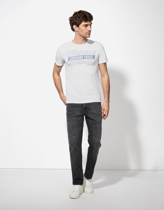 Póló - Nyomott minta - fekete