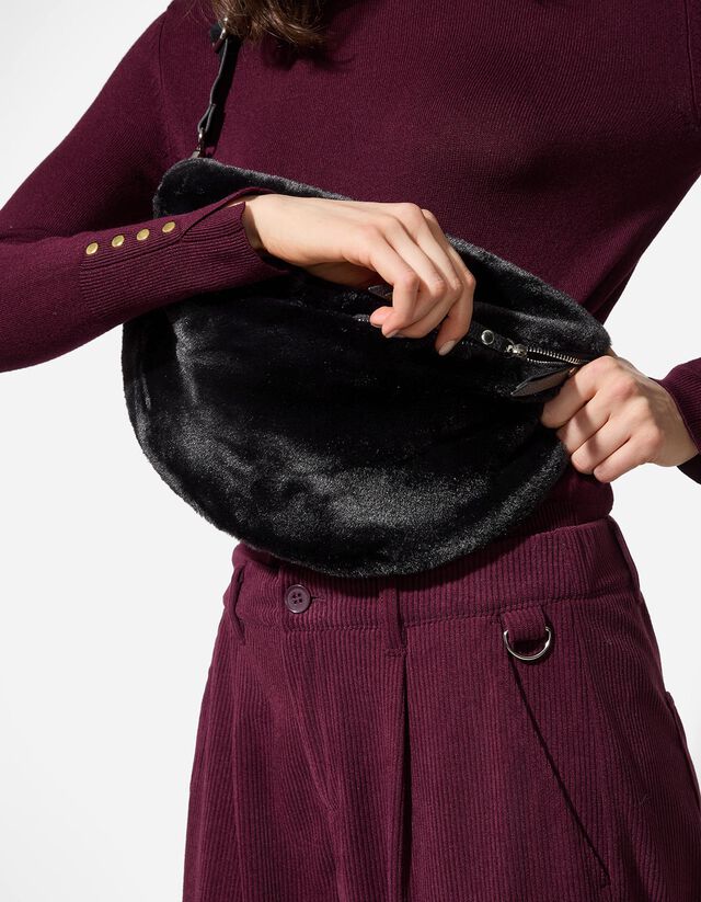 Válltáska - Műszőrme - barna