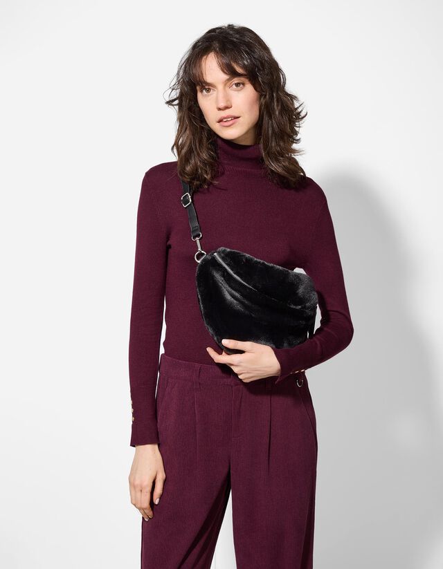 Válltáska - Műszőrme - barna