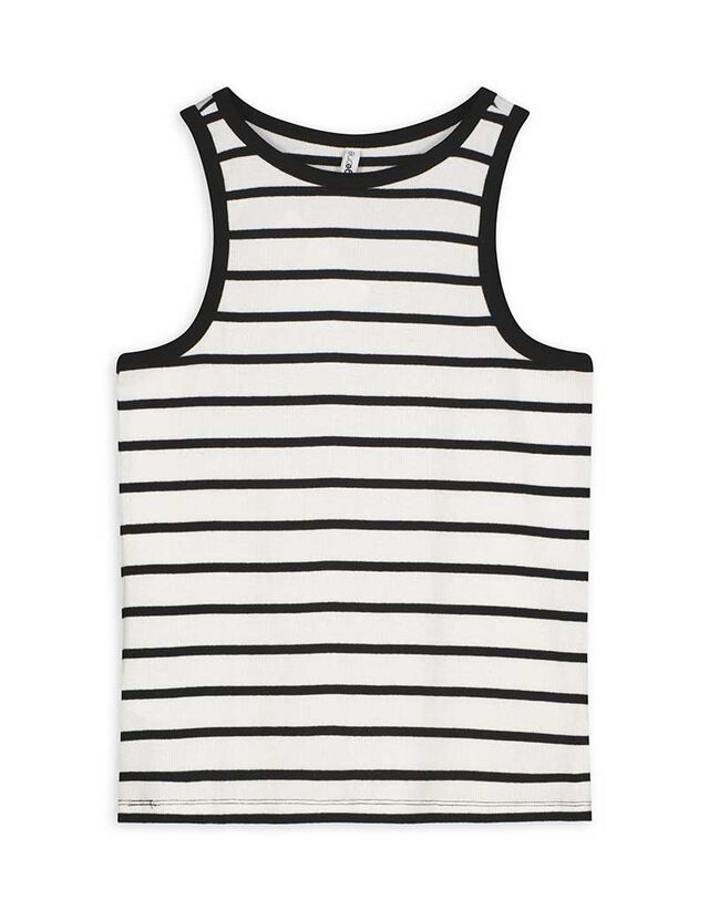 Ujjatlan felső - Bordázott - feher