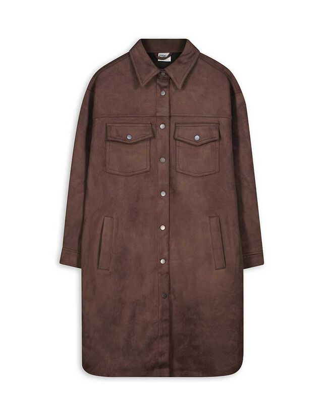 Kabát - Műbőr - sötétbarna