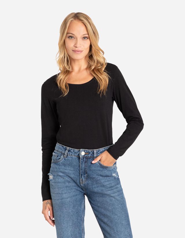 Hosszú ujjú felső - Alapvető - bézs