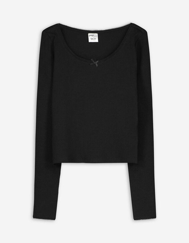 Felső - Masnis rátéttel - feher