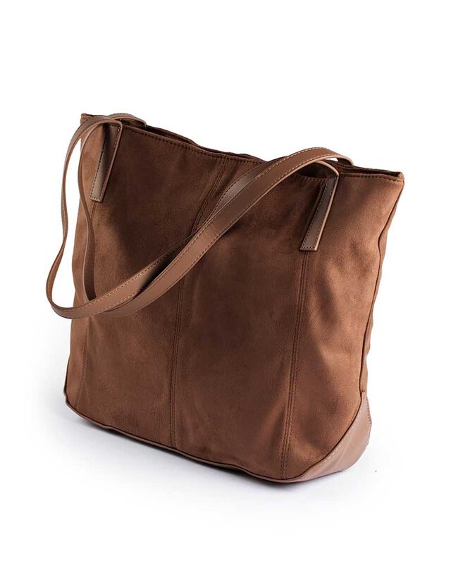 Táska - Bőrhatású - sötétbarna