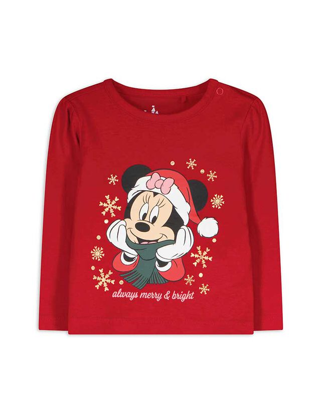 Hosszú ujjú felső - Minnie egér - piros
