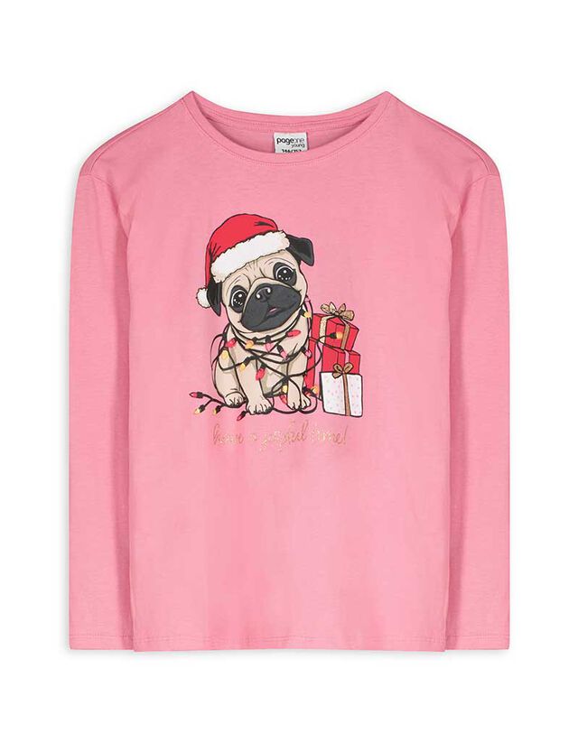 Hosszú ujjú felső - Elülső nyomtatás - pink