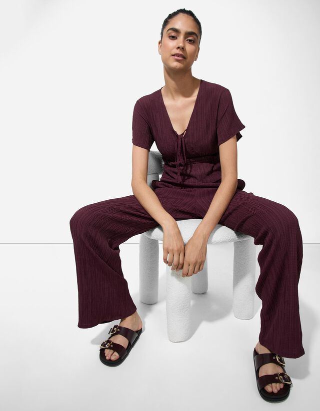 Bő nadrág - Viszkózkeverék - sotetlila