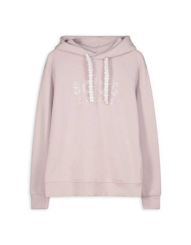 Kapucnis felső - Csipkerátéttel - szürke