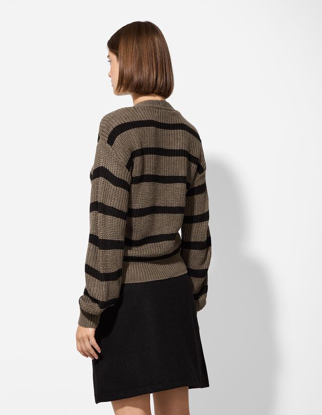 Kötött kardigán - Gombolópántos - sötétszürke