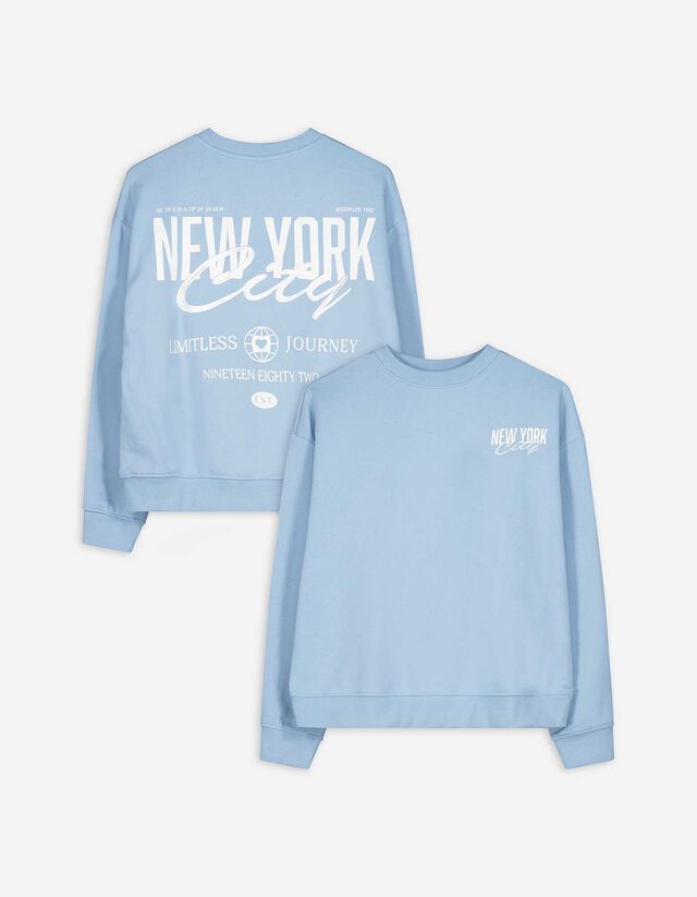 Melegítőfelső - Hátul nyomtatott minta - vilagoskek