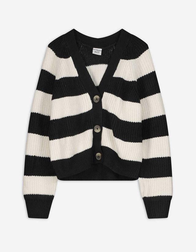 Kardigán - Csíkos - fekete